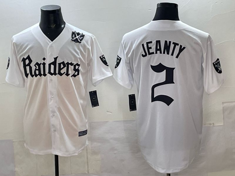 Men 2025 Oakland Raiders #2 Jeanty white 6th generation Joint Name Nike Limited NFL Jersey style 09
